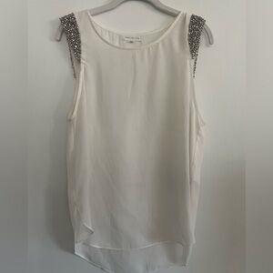 White Top w/ Embelished sleeves